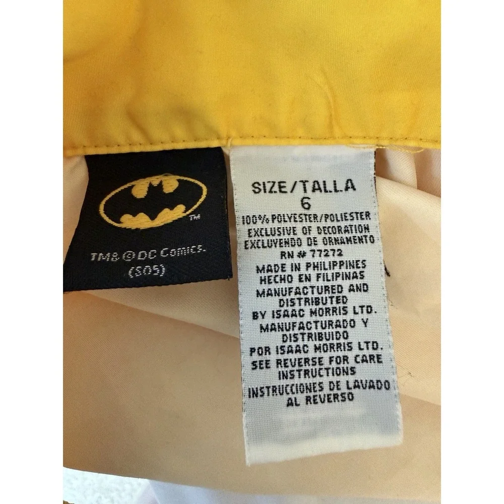 Batman Animated Series Button Up Shirt Boys Size 6 Yellow DC Comics 2005